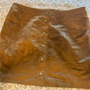 Old Navy Brown Faux Suede Button-Front Mini Skirt